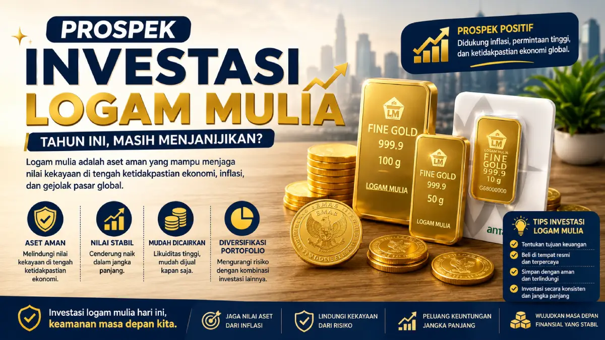 Pelajari prospek investasi logam mulia tahun ini, keuntungan, risiko, dan strategi terbaik agar kita bisa menjaga nilai aset jangka panjang.