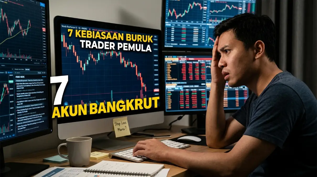 Yuk bongkar 7 kebiasaan buruk trader pemula yang bikin akun bangkrut. Pelajari cara atasi emosi dan kelola modalmu di sini!